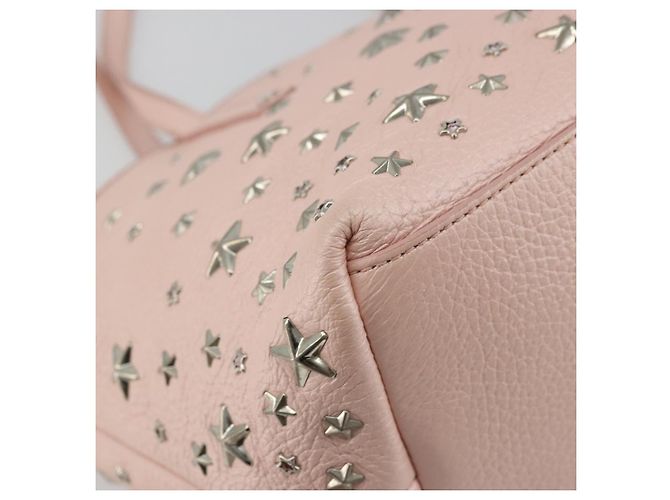 Jimmy Choo Borsa Tote in Pelle Rosa Argento Auth BA12429A - vista 14
