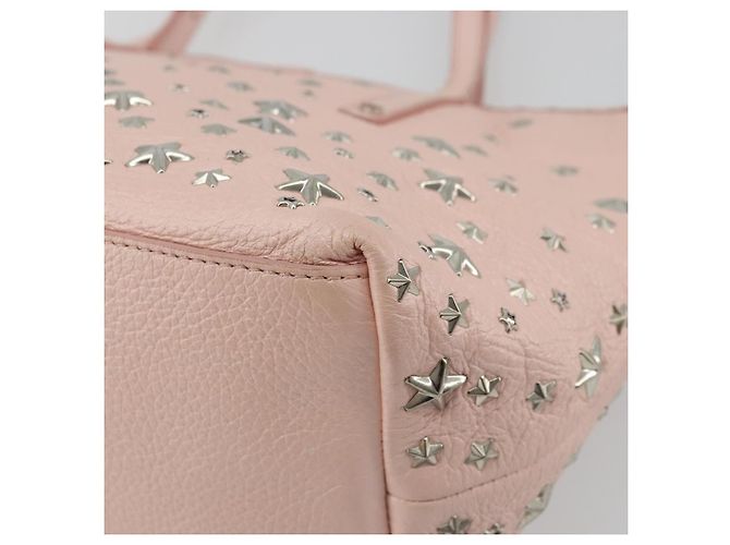Jimmy Choo Borsa Tote in Pelle Rosa Argento Auth BA12429A - vista 15