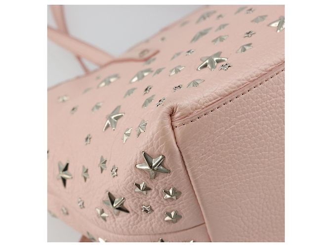 Jimmy Choo Borsa Tote in Pelle Rosa Argento Auth BA12429A - vista 16