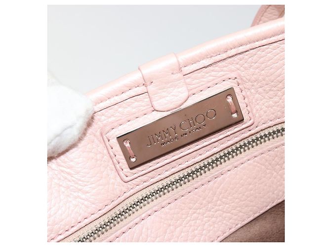 Jimmy Choo Borsa Tote in Pelle Rosa Argento Auth BA12429A - vista 17