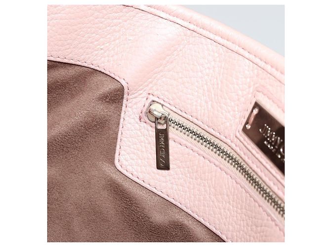 Jimmy Choo Borsa Tote in Pelle Rosa Argento Auth BA12429A - vista 20