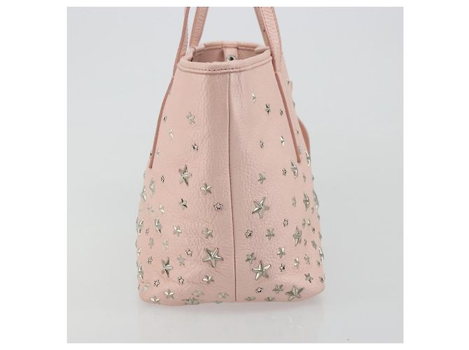 Jimmy Choo Borsa Tote in Pelle Rosa Argento Auth BA12429A - vista 3