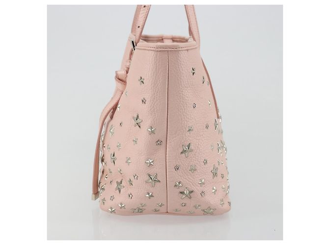 Jimmy Choo Borsa Tote in Pelle Rosa Argento Auth BA12429A - vista 4