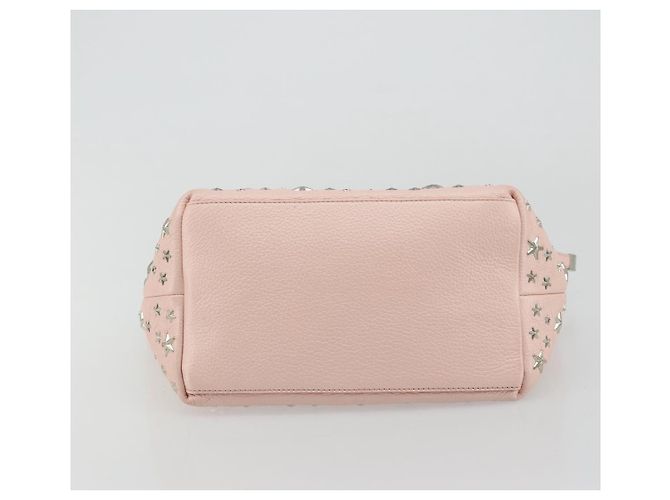 Jimmy Choo Borsa Tote in Pelle Rosa Argento Auth BA12429A - vista 5