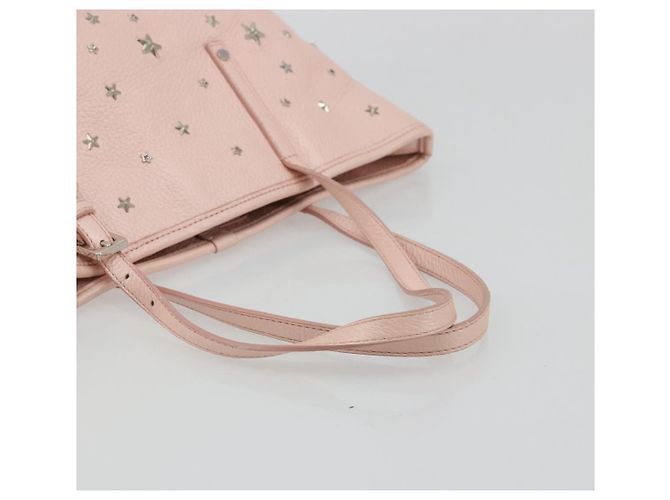 Jimmy Choo Borsa Tote in Pelle Rosa Argento Auth BA12429A - vista 7