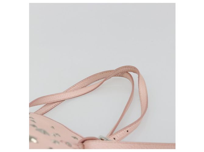 Jimmy Choo Borsa Tote in Pelle Rosa Argento Auth BA12429A - vista 8
