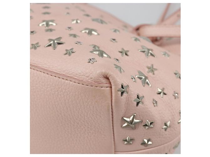 Jimmy Choo Borsa Tote in Pelle Rosa Argento Auth BA12429A - vista 9