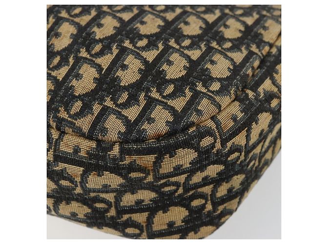 Borsa a mano in tela Trotter Christian Dior blu navy oro Auth 178015 D'oro - vista 10