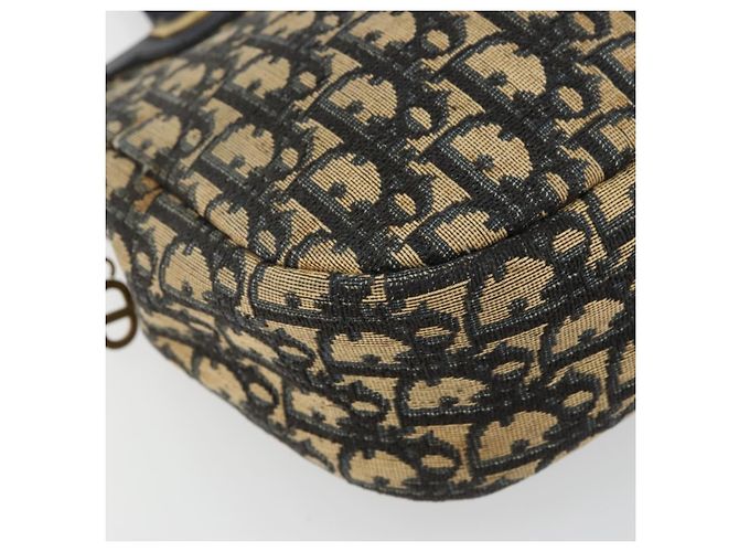 Borsa a mano in tela Trotter Christian Dior blu navy oro Auth 178015 D'oro - vista 11