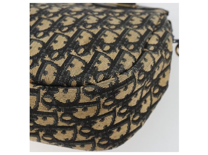 Borsa a mano in tela Trotter Christian Dior blu navy oro Auth 178015 D'oro - vista 12