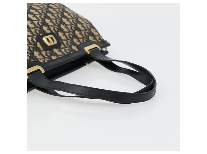 Borsa a mano in tela Trotter Christian Dior blu navy oro Auth 178015 D'oro - vista 7