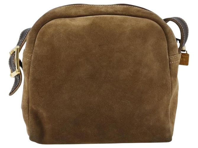 LOEWE Borsa a Spalla Anagram Suede Oro Beige Auth 178167 D'oro - vista 2