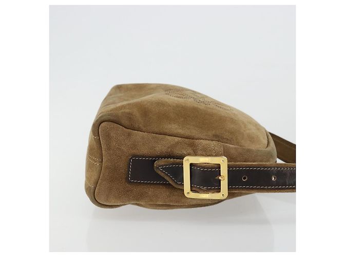 LOEWE Borsa a Spalla Anagram Suede Oro Beige Auth 178167 D'oro - vista 3