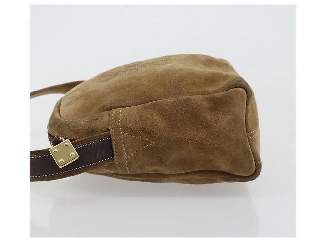 LOEWE Borsa a Spalla Anagram Suede Oro Beige Auth 178167 D'oro - vista 4