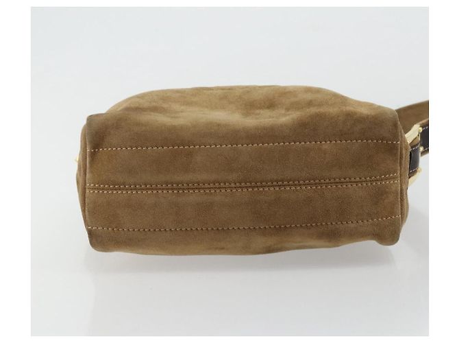 LOEWE Borsa a Spalla Anagram Suede Oro Beige Auth 178167 D'oro - vista 5