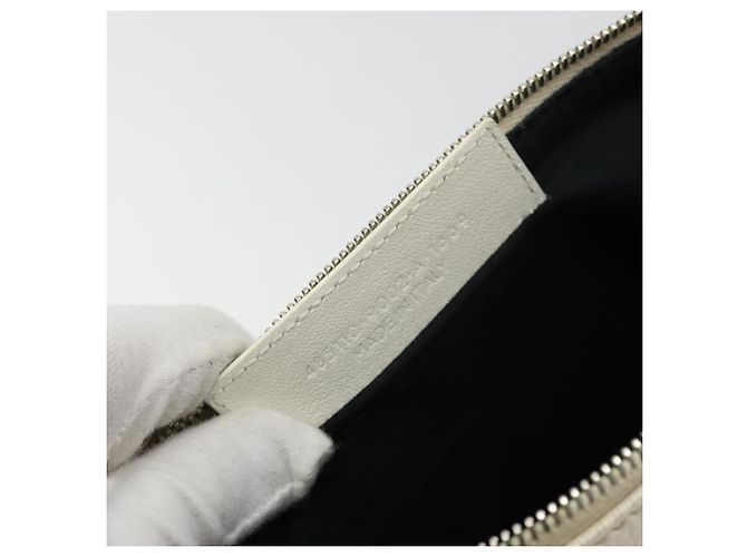 Clutch BAG BALENCIAGA in pelle bianca e argento 485110 Auth BA12446 Bianco - vista 12