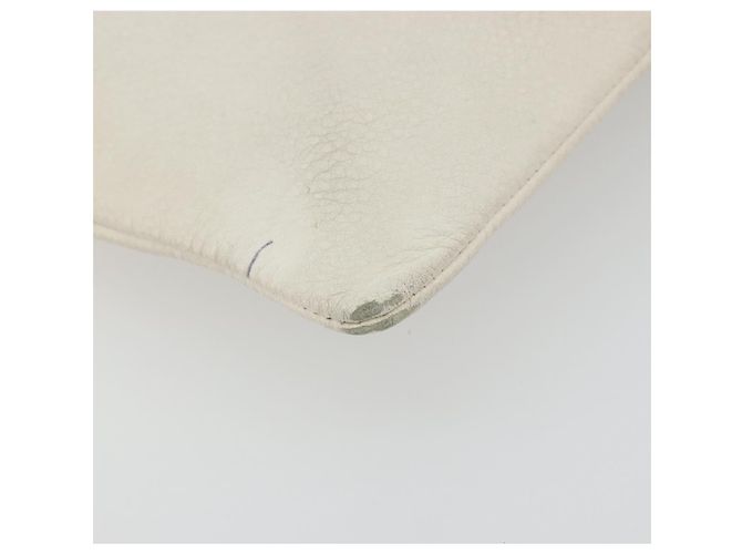 Clutch BAG BALENCIAGA in pelle bianca e argento 485110 Auth BA12446 Bianco - vista 14