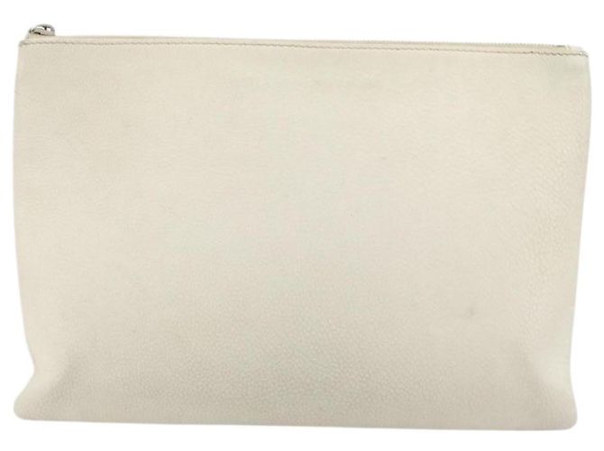 Clutch BAG BALENCIAGA in pelle bianca e argento 485110 Auth BA12446 Bianco - vista 2