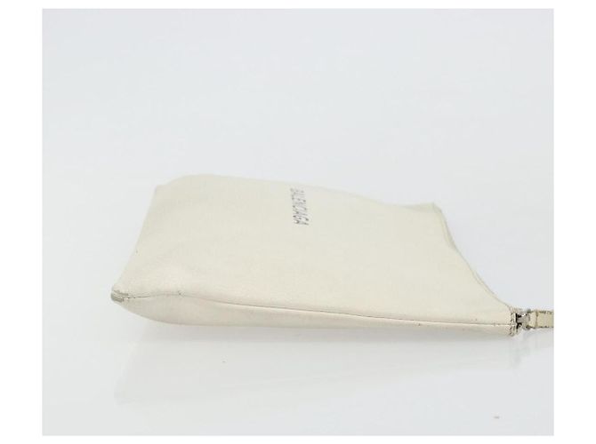 Clutch BAG BALENCIAGA in pelle bianca e argento 485110 Auth BA12446 Bianco - vista 3