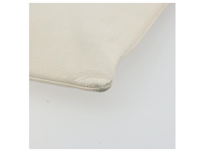 Clutch BAG BALENCIAGA in pelle bianca e argento 485110 Auth BA12446 Bianco - vista 7