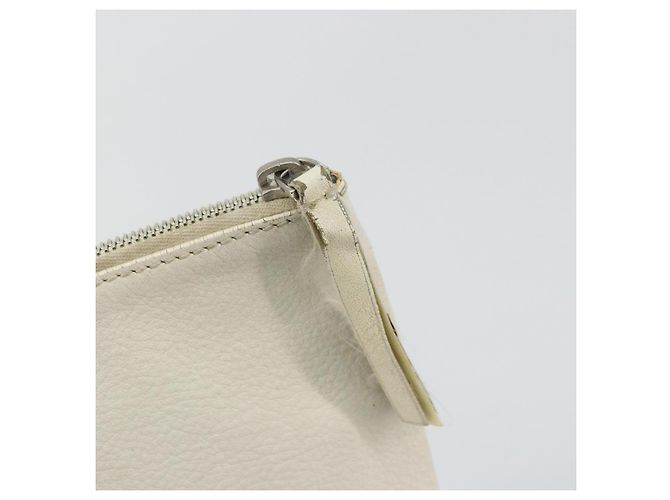 Clutch BAG BALENCIAGA in pelle bianca e argento 485110 Auth BA12446 Bianco - vista 9