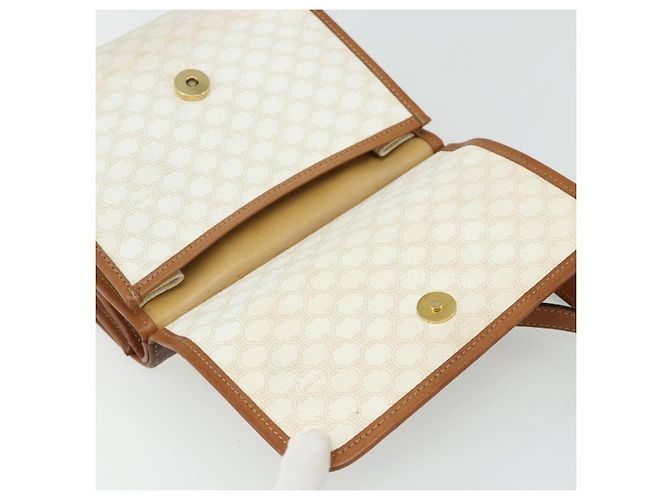 Céline Borsa a spalla in tela Macadam CELINE in pelle PVC bianca e oro Auth 177197 Bianco D'oro - vista 10