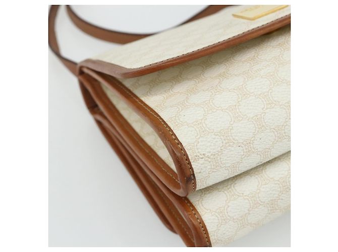 Céline Borsa a spalla in tela Macadam CELINE in pelle PVC bianca e oro Auth 177197 Bianco D'oro - vista 14