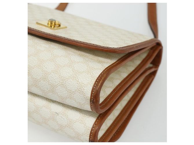 Céline Borsa a spalla in tela Macadam CELINE in pelle PVC bianca e oro Auth 177197 Bianco D'oro - vista 15