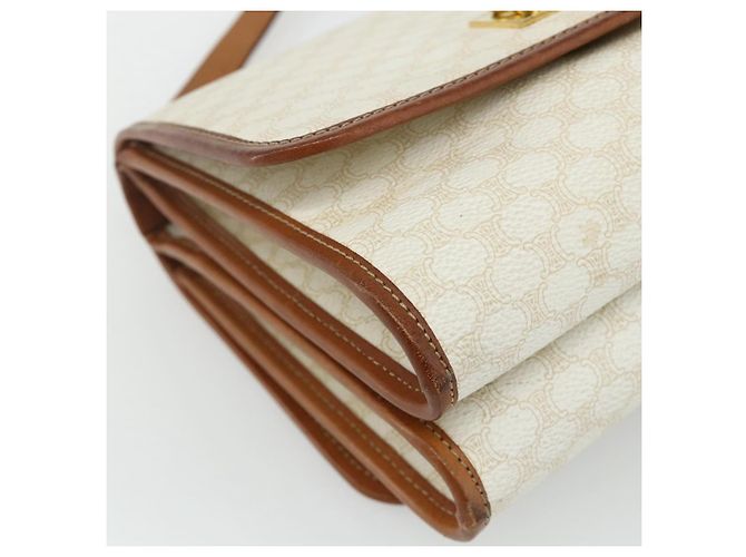 Céline Borsa a spalla in tela Macadam CELINE in pelle PVC bianca e oro Auth 177197 Bianco D'oro - vista 16
