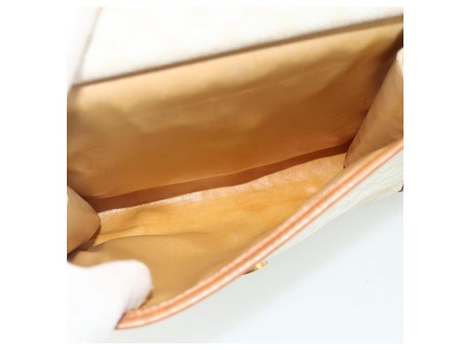 Céline Borsa a spalla in tela Macadam CELINE in pelle PVC bianca e oro Auth 177197 Bianco D'oro - vista 21