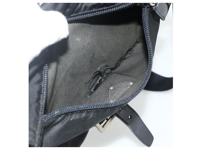 PRADA Schultertasche Nylon Schwarz Silber Authentisch 176211 - Ansicht 11