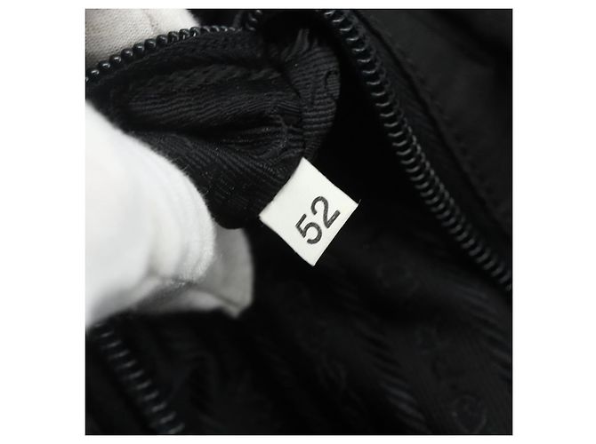 PRADA Schultertasche Nylon Schwarz Silber Authentisch 176211 - Ansicht 12