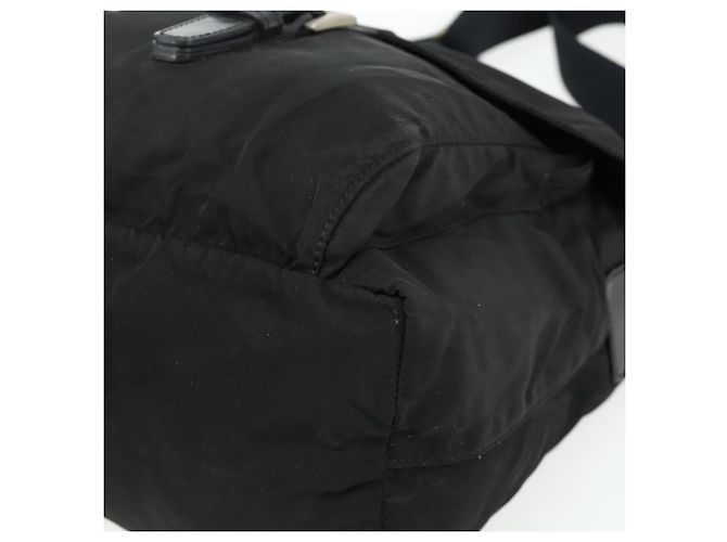 PRADA Schultertasche Nylon Schwarz Silber Authentisch 176211 - Ansicht 14