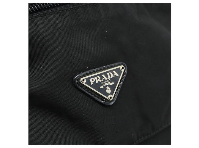 PRADA Schultertasche Nylon Schwarz Silber Authentisch 176211 - Ansicht 19