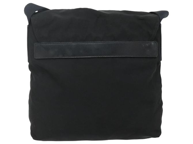 PRADA Schultertasche Nylon Schwarz Silber Authentisch 176211 - Ansicht 2