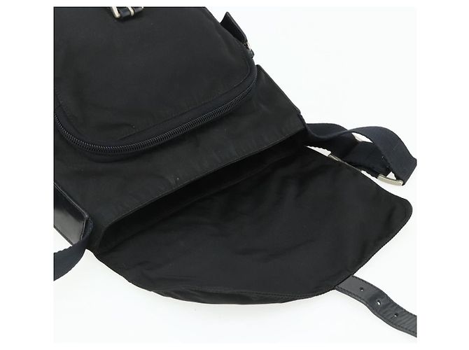 PRADA Schultertasche Nylon Schwarz Silber Authentisch 176211 - Ansicht 21