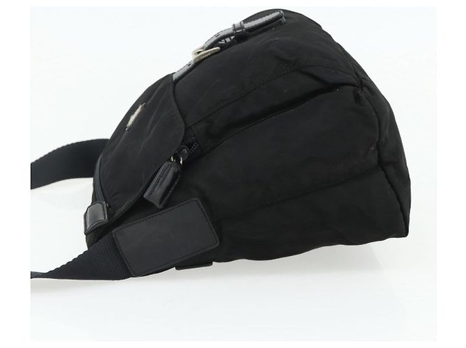PRADA Schultertasche Nylon Schwarz Silber Authentisch 176211 - Ansicht 3