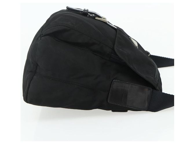 PRADA Schultertasche Nylon Schwarz Silber Authentisch 176211 - Ansicht 4