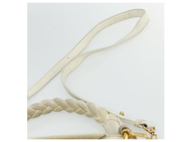 Borsa a Spalla Miu Miu Matelassé in Pelle Bianca e Oro Auth 178993 Bianco D'oro - vista 14