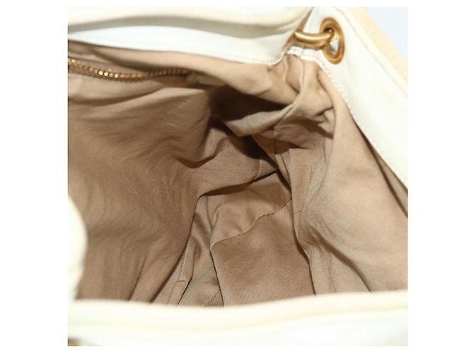 Borsa a Spalla Miu Miu Matelassé in Pelle Bianca e Oro Auth 178993 Bianco D'oro - vista 20