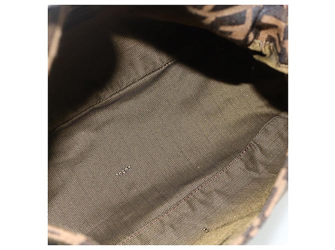 FENDI Zucca Canvas Mamma Baguette Schultertasche Schwarz Braun Auth 179060V - Ansicht 10