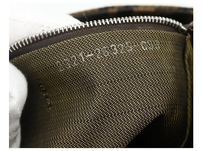 FENDI Zucca Canvas Mamma Baguette Schultertasche Schwarz Braun Auth 179060V - Ansicht 11