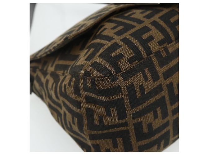 FENDI Zucca Canvas Mamma Baguette Schultertasche Schwarz Braun Auth 179060V - Ansicht 15