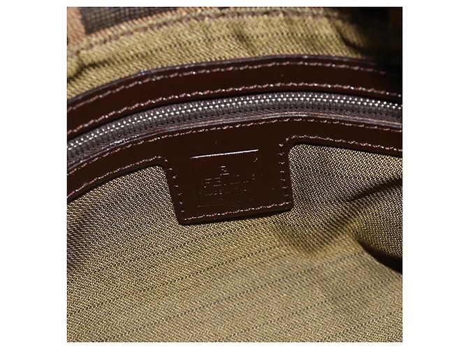 FENDI Zucca Canvas Mamma Baguette Schultertasche Schwarz Braun Auth 179060V - Ansicht 18