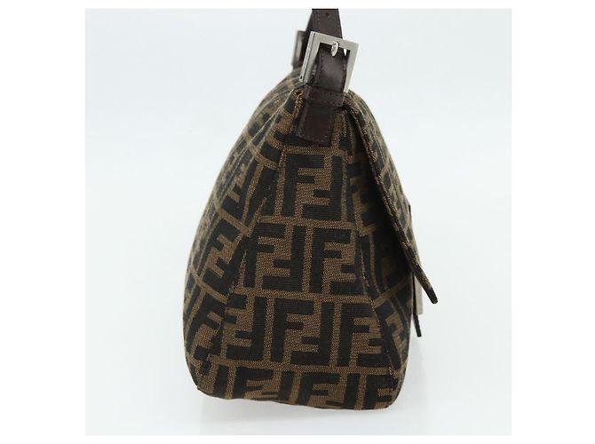 FENDI Zucca Canvas Mamma Baguette Schultertasche Schwarz Braun Auth 179060V - Ansicht 3
