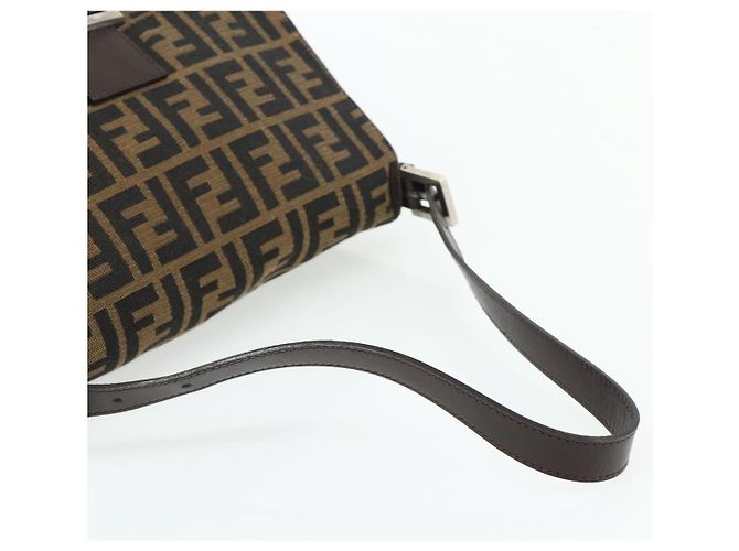 FENDI Zucca Canvas Mamma Baguette Schultertasche Schwarz Braun Auth 179060V - Ansicht 7