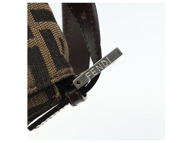 FENDI Zucca Canvas Mamma Baguette Schultertasche Schwarz Braun Auth 179060V - Ansicht 9