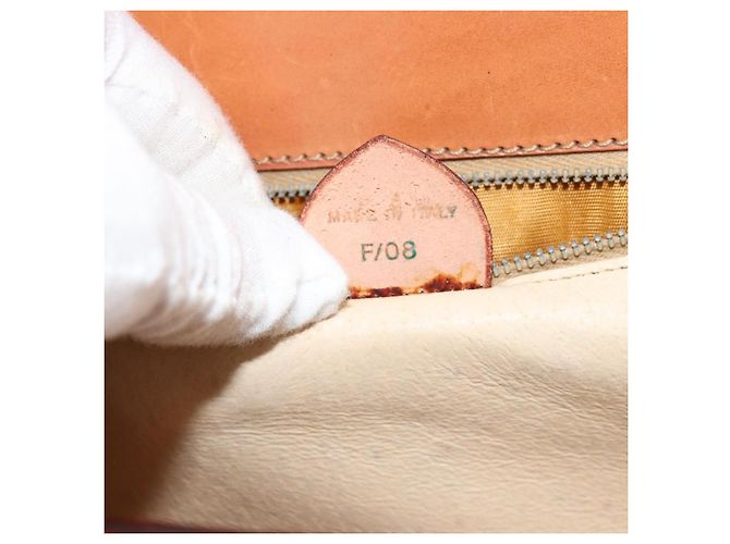 Céline Borsa a mano in tela Macadam CELINE in pelle PVC marrone oro Auth 178576A D'oro - vista 12