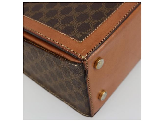 Céline Borsa a mano in tela Macadam CELINE in pelle PVC marrone oro Auth 178576A D'oro - vista 14