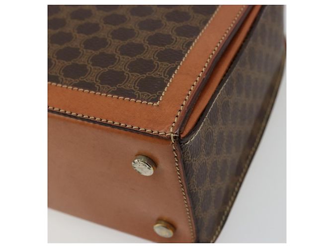 Céline Borsa a mano in tela Macadam CELINE in pelle PVC marrone oro Auth 178576A D'oro - vista 15